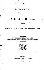 Cover of: An introduction to algebra upon the inductive method of instruction. by Warren Colburn