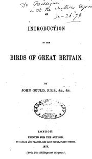 Cover of: An introduction to the birds of Great Britain. by John Mead Gould