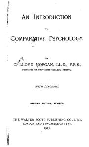 Cover of: An introduction to comparative psychology. by C. Lloyd Morgan