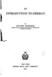 Cover of: introduction to German
