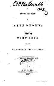 Cover of: An introduction to astronomy by Denison Olmsted, Denison Olmsted