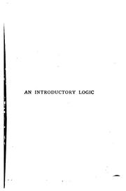 Cover of: An introductory logic by James Edwin Creighton, James Edwin Creighton