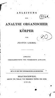 Cover of: Anleitung zur analyse organischer körper.