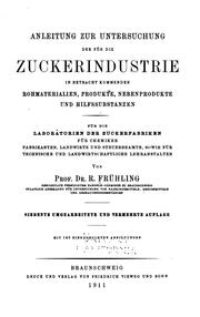 Cover of: Anleitung zur untersuchung der für die zuckerindustrie