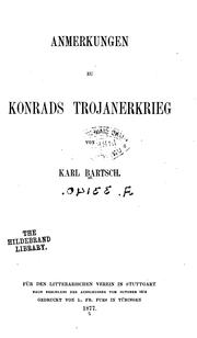 Cover of: Anmerkungen zu Konrads Trojanerkrieg