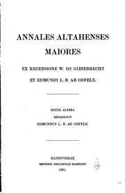Cover of: Annales altahenses maiores