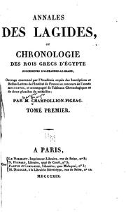 Cover of: Annales des Lagides: ou, Chronologie des rois grecs d'Égypte, successeurs d'Alexandre-le-Grand