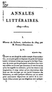 Cover of: Annales littéraires by Jean-Joseph-François Dussault