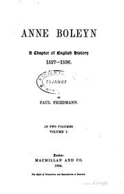 Cover of: Anne Boleyn by Paul Friedmann