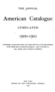 The Annual American catalog, 1900-1909