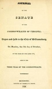 Cover of: Journal of the Senate of the Commonwealth of Virginia by Virginia. General Assembly. Senate