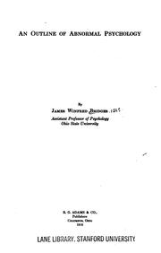 An outline of abnormal psychology by James Winfred Bridges