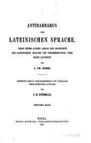 Antibarbarus der lateinischen Sprache by Johann Philipp Krebs