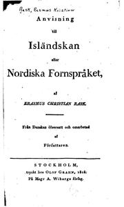 Cover of: Anvisning till islândskan eller nordiska fornspråket by Rasmus Rask