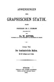 Cover of: Anwendungen der graphischen statik