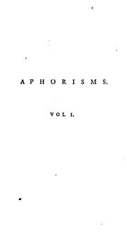 Cover of: Aphorisms on man by Johann Caspar Lavater