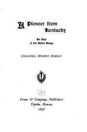 Cover of: pioneer from Kentucky: an idyl of the Raton range