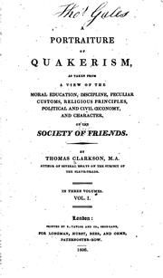 Cover of: A portraiture of Quakerism by Thomas Clarkson