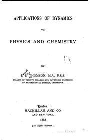 Cover of: Applications of dynamics to physics & chemistry ...