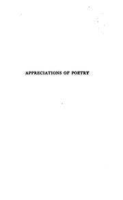 Cover of: Appreciations of poetry