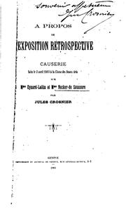 A propos de l'Exposition rétrospective by Jules Crosnier