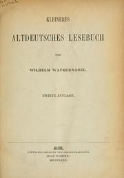 Cover of: Kleineres altdeutsches Lesebuch.