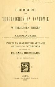 Cover of: Lehrbuch der vergleichenden Anatomie der wirbellosen Thiere