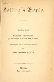 Cover of: Lessing's Werke. by Gotthold Ephraim Lessing