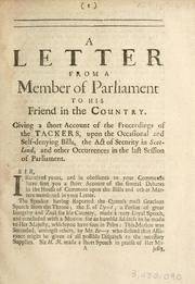 Cover of: letter from a member of Parliament to his friend in the country ... .
