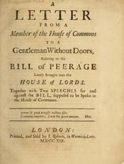 Cover of: A letter from a member of the House of Commons to a gentleman without doors by Molesworth, Robert Molesworth 1st viscount