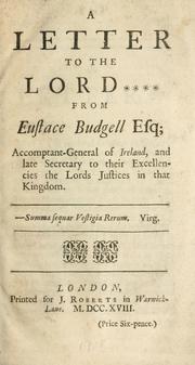 Cover of: A letter to the Lord - by Eustace Budgell