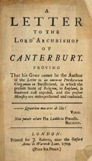 A letter to the Lord Archbishop of Canterbury by Gordon, Thomas