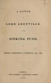 Cover of: letter to Lord Grenville on the sinking fund