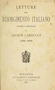 Cover of: Letture del risorgimento italiano by Giosuè Carducci