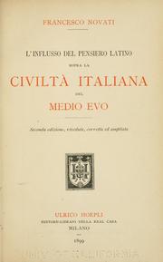 Cover of: influsso del pensiero latino sopra la civiltà italiana del Medio Evo