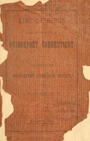 Cover of: List of birds found in the vicinity of Bridgeport, Connecticut by Charles Ketchum Averill