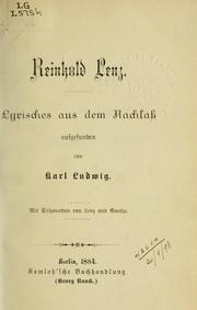 Cover of: Lyrisches aus dem Nachlass