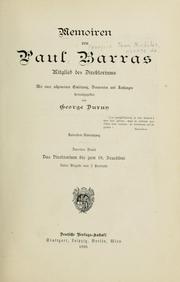 Cover of: Memoiren von Paul Barras, mitglied des Direktoriums by Barras, Paul vicomte de, Barras, Paul vicomte de