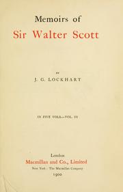 Cover of: Memoirs of Sir Walter Scott by John Gibson Lockhart