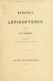 Cover of: Mémoires sur les lépidoptères