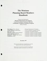 Cover of: Montana Planning Board members handbook | Montana. Community Technical Assistance Program.