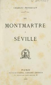 Cover of: De Montmartre a Seville.