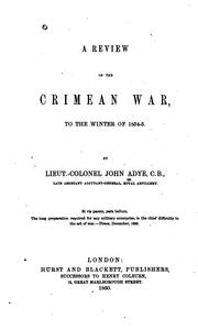 Cover of: review of the Crimean War to the winter of 1854-5