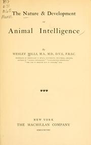 Cover of: nature and development of animal intelligence.