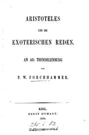 Aristoteles und die exoterischen Reden by P. W. Forchhammer