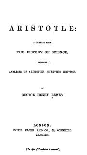 Cover of: Aristotle by George Henry Lewes