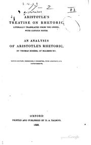 Cover of: Aristotle's treatise on rhetoric by Aristotle