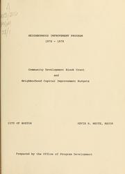 Cover of: Neighborhood improvement program 1978-1979 community development block grant and neighborhood capital improvement budgets.