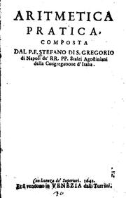 Cover of: Aritmetica pratica by Stefano di S. Gregorio padre