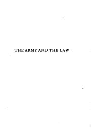 Cover of: The army and the law